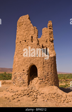 DRAA-Tal, Marokko - verlassenen Wachturm, östlich von Zagora. Stockfoto