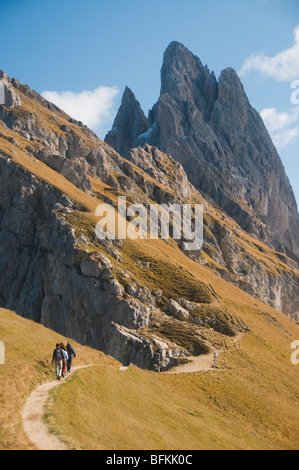 Geisler-Berge, Naturpark Puez-Geisler, St. Ulrich, Val Gardena, Dolomiten, Trentino Südtirol, Italien Stockfoto