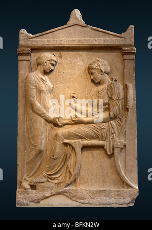 Die funerary Stele der Hegeso aus der Kerameikos in Athen, Griechenland. Siehe Beschreibung für mehr Informationen. Stockfoto