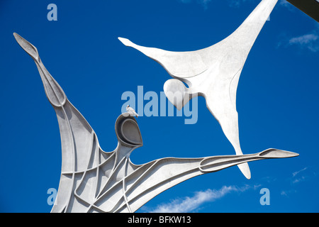 Ermächtigung Skulptur 2002, inspiriert von Wind-Turbinenschaufeln, Waterside Süd, Lincoln Stockfoto