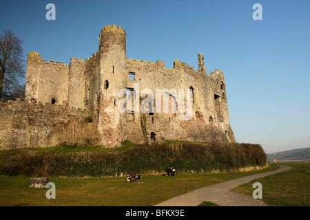 Laugharne Castle, Carmarthenshire, Süd-Wales, Großbritannien Stockfoto