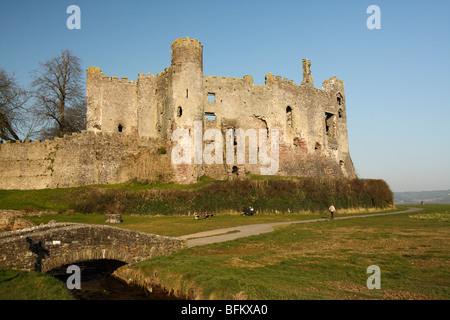 Laugharne Castle, Carmarthenshire, Süd-Wales, Großbritannien Stockfoto