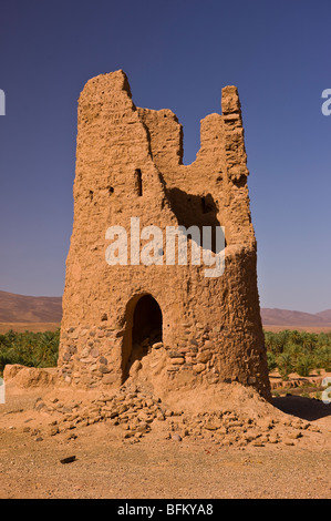 DRAA-Tal, Marokko - verlassenen Wachturm, östlich von Zagora. Stockfoto