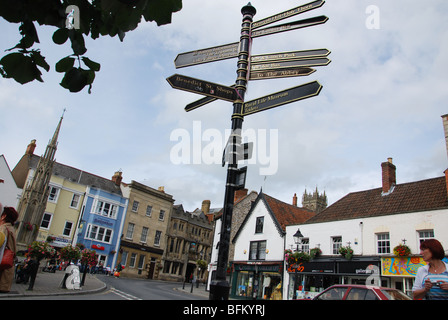 Marktplatz Glastonbury Somerset England Stockfoto