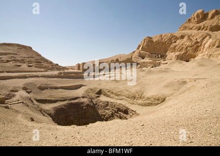 Die große Grube in der Nähe von Deir el-Medina, Arbeiter Dorf in der Nähe von Tal der Könige, Westufer des Nil, Luxor, Ägypten Stockfoto