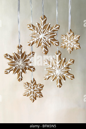 Lebkuchen-Schneeflocken Stockfoto