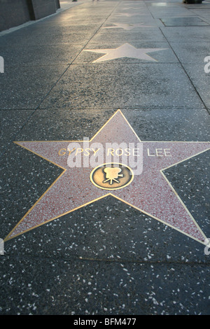 Hollywood walk Fame Sterne Film Gypsy Rose Lee Schauspielerin California Stockfoto
