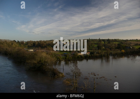 Überschwemmungen in der Nähe von Fermoy, November 2009 Stockfoto