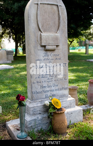 John Keats Grab auf dem evangelischen Friedhof, Rom Stockfoto