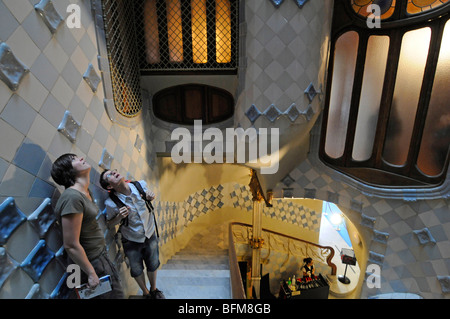 Innere des Casa Batllo, ein architektonisches Meisterwerk aus modernistischen Schöpfer Antoni Gaudi in Barcelona, Spanien. Stockfoto