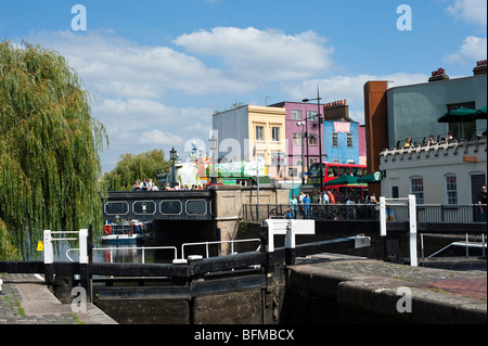 Die Hampstead Road-Sperre für die Regents Canal, Camden Town, London Stockfoto