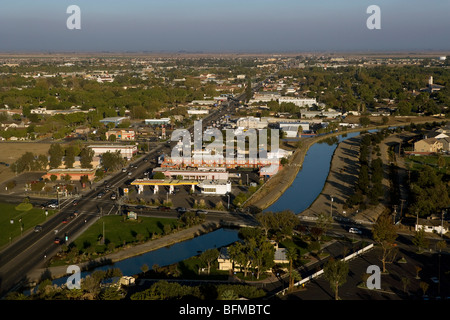Luftbild oben Los Banos California aqueduct Stockfoto