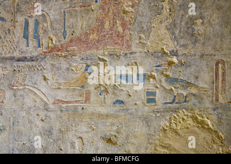 Reliefs in den Gräbern bei Meir, Nord-westlich von Assyut in Mittelägypten Stockfoto