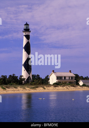 Cape Lookout Leuchtturm am südlichen Core Banks Island in North Carolina Stockfoto