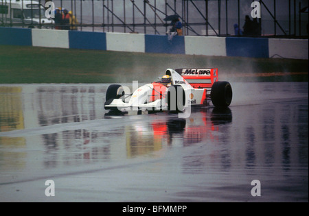 Ayrton Senna im McLaren MP4-8 1993 Grand Prix von Europa in Donington Stockfoto