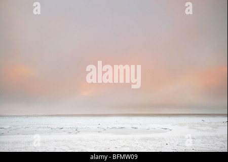 Küste der Hudson Bay im frühen Winter, Churchill, Manitoba, Kanada Stockfoto