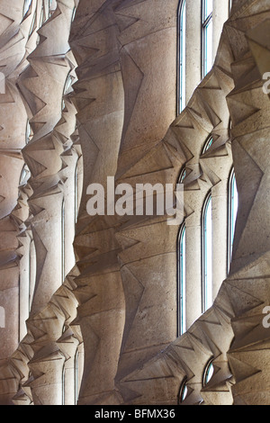 Spanien, Cataluna, Barcelona, la Sagrada Familia, Innenraum Detail der Süd-West-Fassade der Kathedrale Sagrada Familia. Stockfoto