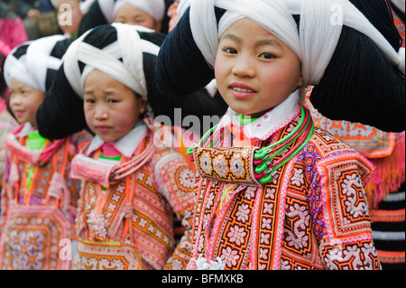 China, Provinz Guizhou, Sugao Dorf, lange Horn Miao Neujahrsfest festival Stockfoto