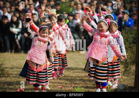 China, Provinz Guizhou, Sugao Dorf, lange Horn Miao Neujahrsfest festival Stockfoto