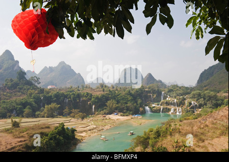 China, Provinz Guangxi, Detian Wasserfall, China und Vietnam transnationalen Wasserfall Stockfoto