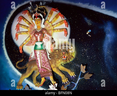 BPM 60882: Thema Durga Puja; Idol der Göttin im Embryo Festival of India Stockfoto
