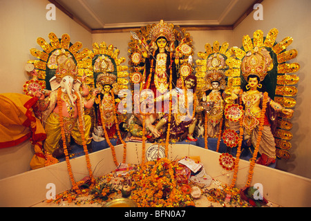 Durga puja Festival; Göttin Idol; Kalkutta; Kolkata; Westbengalen; Indien; Asien Stockfoto