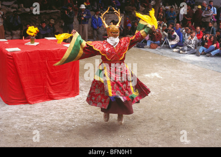 SSK 60983: Maskentanz von Lama auf Hemis Festival; Leh; Ladakh; Jammu und Kaschmir; Indien Stockfoto