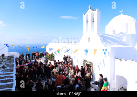 Griechenland-Kykladen-Sikinos Mariä Zoodohos Pigi Kloster (Chryssopigi) Stockfoto