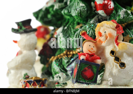 Weihnachtsschmuck / Dekorationen wie Schneemänner Stockfoto