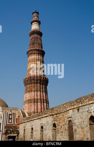 Ansicht der Qutb Minar in Delhi Stockfoto