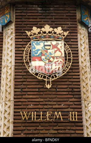 Das Wappen von Willem III (William III) (1650 – 1702), der Prinz von Oranien, Statthalter und König von England und Irland. Stockfoto