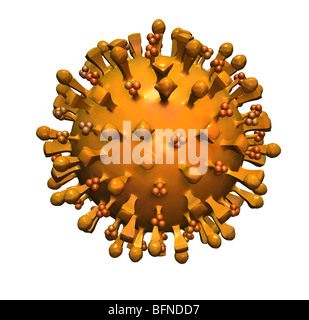 Computergenerierte dreidimensionalen Modells der H5N1-Vogelgrippe-Virus. Stockfoto