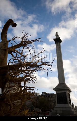 Gespensterwald-Installation auf dem Trafalgar Square 16-22 November von Angela Palmer Stockfoto