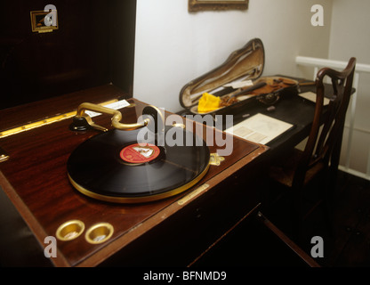 Broadheath, Elgars Birthplace Museum, Worcestershire, England, UK sein Grammophon Stockfoto