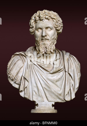 Büste von dem römischen Kaiser Septimius Severus in der Münchner Glyptothek, ca. 200. Stockfoto