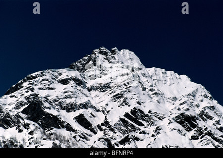 Schneebedeckte Berggipfel; Solang Valley; Manali; Himachal Pradesh; Indien; asien Stockfoto