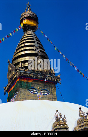 Swayambhunath Tempel; Swayambhu Stupa; Swayambu Buddhist Stupa; Syambhunath; Swoyambhu; Monkey Tempel; Kathmandu; Nepal; Asien Stockfoto