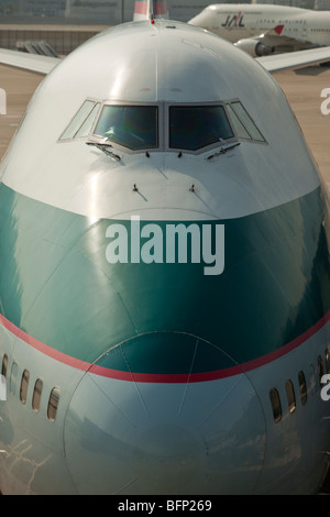 Boeing 747, Flughafen Hongkong Stockfoto