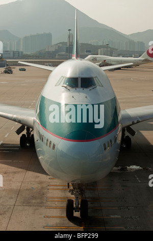 Boeing 747, Flughafen Hongkong Stockfoto