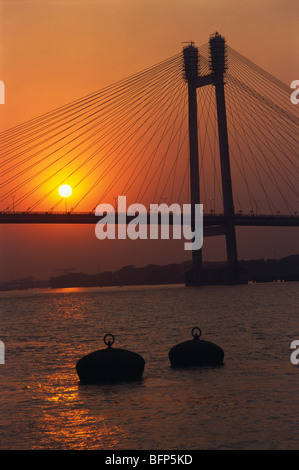 DBA 66163: Zweite Vidyasagar Setu über Fluss; Kalkutta Calcutta; Westbengalen; Indien Stockfoto