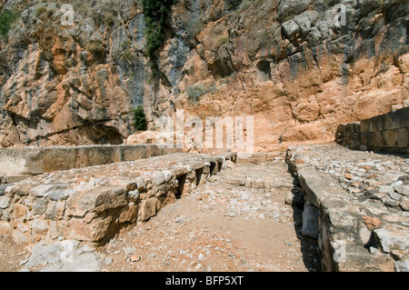 Baneas Nationalpark Quelle des Jordans, Tempel für den Gott Pan Stockfoto