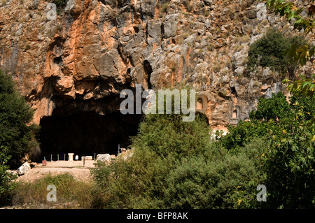 Baneas Nationalpark Quelle des Jordans, Tempel für den Gott Pan Stockfoto