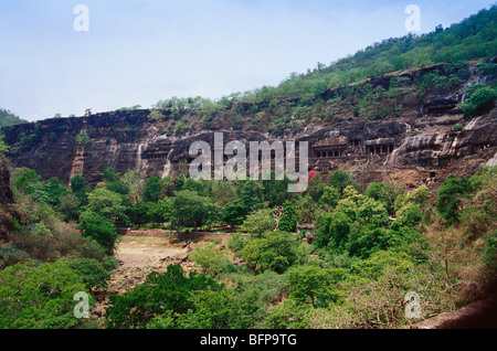 Ajanta Höhlen; Maharashtra, Indien Stockfoto