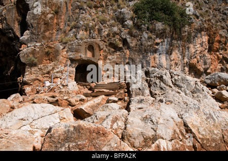 Baneas Nationalpark Quelle des Jordans, Tempel für den Gott Pan Stockfoto