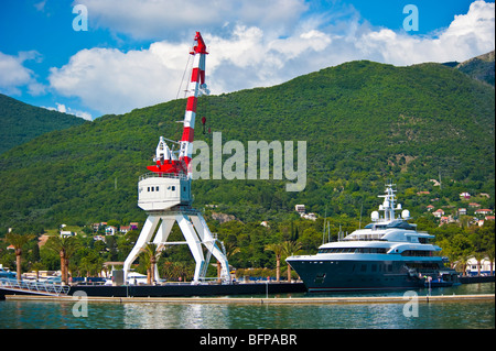 Super yacht Queen K am Yachthafen Porto Montenegro, Tivat, Montenegro Stockfoto