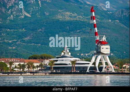 Super yacht Queen K am Yachthafen Porto Montenegro, Tivat, Montenegro Stockfoto