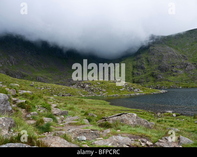Glyder Fach von Llyn Bochlwyd Snowdonia Wales UK Stockfoto