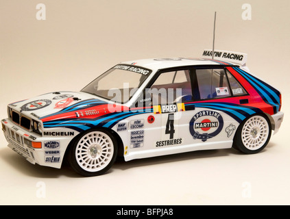 Tamiya ferngesteuerte Martini Farben Lancia Delta Integrale World Rally Car Stockfoto