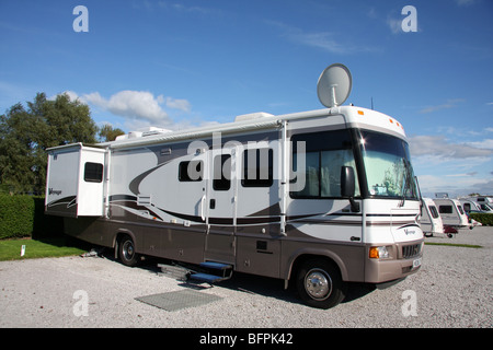 Amerikanisches RV am Campingplatz, Blackpool Stockfoto