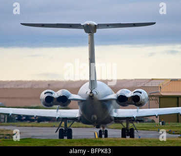 RAF VC 10 Tankflugzeug Ankunft auf Kinloss Air Base in Morayshire Schottland SCO 5581 Stockfoto